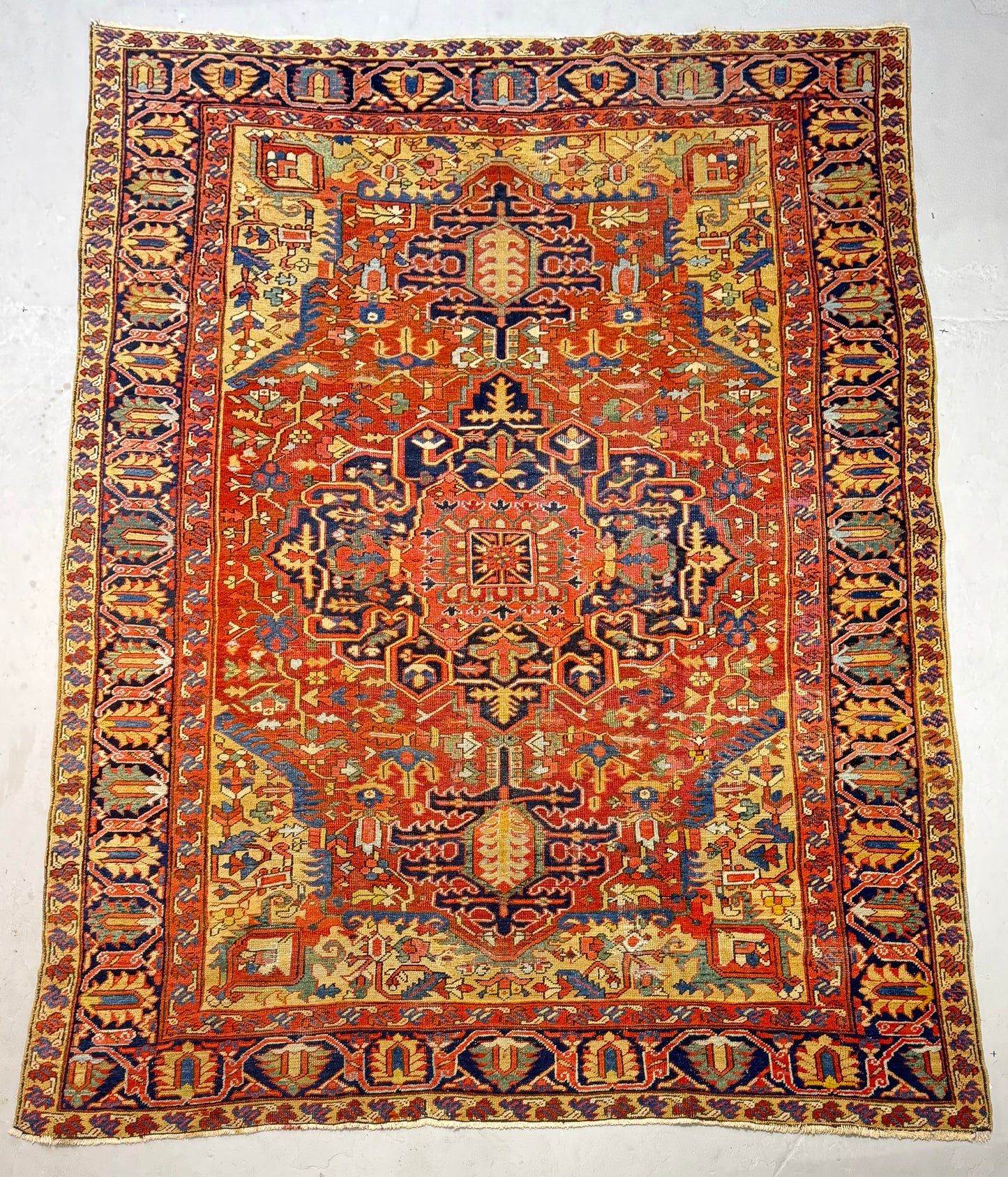 Antique Heriz Rug – 9x11.3 ft (Handmade)